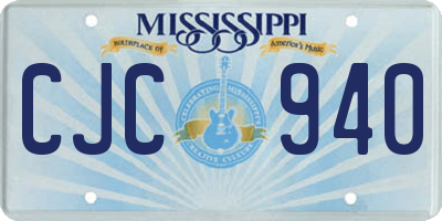 MS license plate CJC940