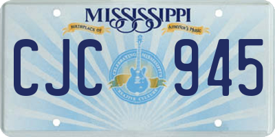 MS license plate CJC945