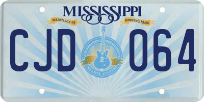 MS license plate CJD064