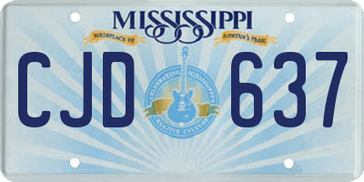 MS license plate CJD637