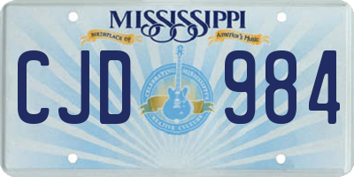 MS license plate CJD984
