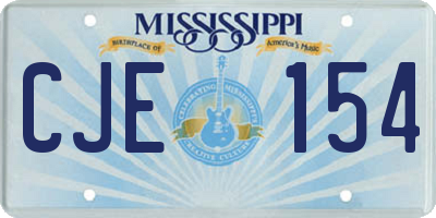 MS license plate CJE154