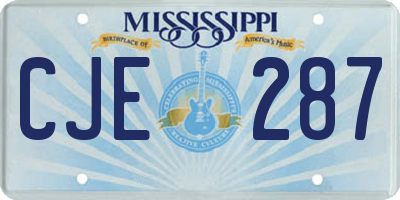 MS license plate CJE287