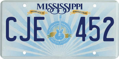 MS license plate CJE452