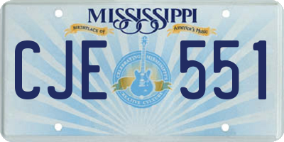 MS license plate CJE551