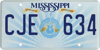 MS license plate CJE634