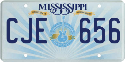 MS license plate CJE656