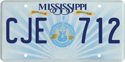 MS license plate CJE712
