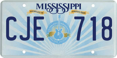 MS license plate CJE718