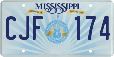 MS license plate CJF174