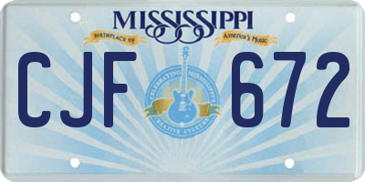 MS license plate CJF672