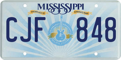 MS license plate CJF848