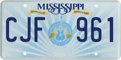 MS license plate CJF961