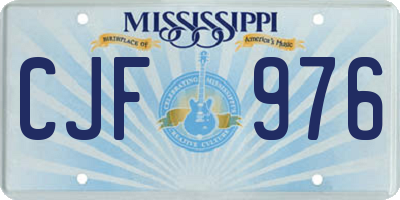 MS license plate CJF976