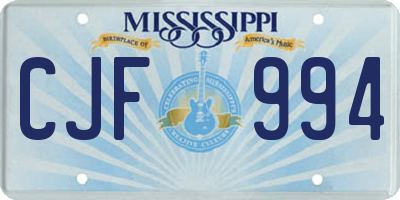 MS license plate CJF994