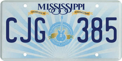 MS license plate CJG385
