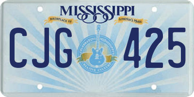 MS license plate CJG425