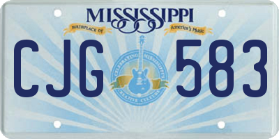 MS license plate CJG583