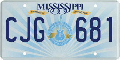 MS license plate CJG681