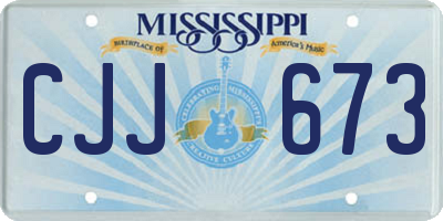 MS license plate CJJ673