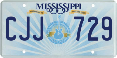 MS license plate CJJ729