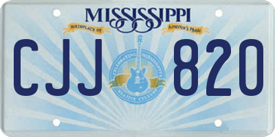 MS license plate CJJ820