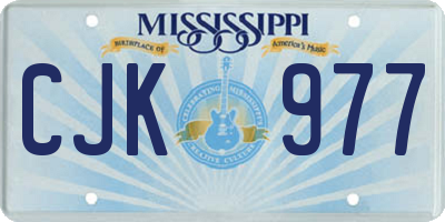 MS license plate CJK977
