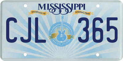 MS license plate CJL365
