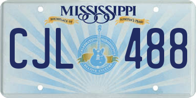 MS license plate CJL488