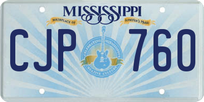 MS license plate CJP760