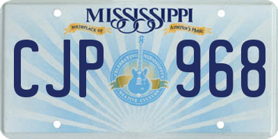 MS license plate CJP968