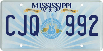MS license plate CJQ992
