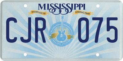 MS license plate CJR075