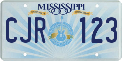 MS license plate CJR123