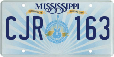 MS license plate CJR163