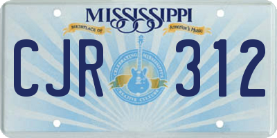 MS license plate CJR312