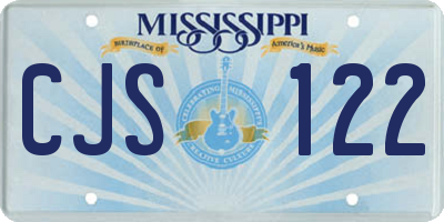 MS license plate CJS122