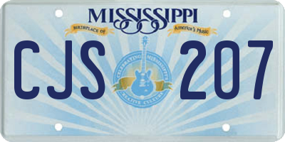 MS license plate CJS207