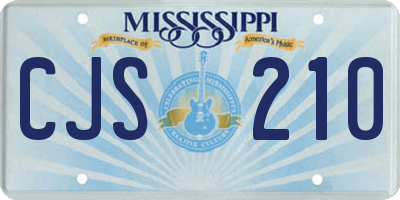 MS license plate CJS210