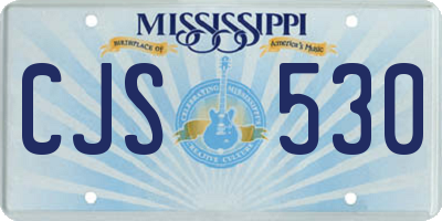 MS license plate CJS530