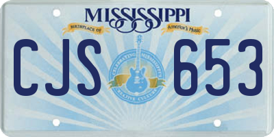 MS license plate CJS653