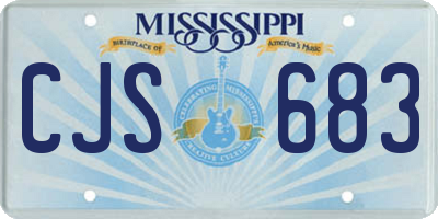 MS license plate CJS683