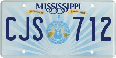 MS license plate CJS712