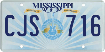 MS license plate CJS716