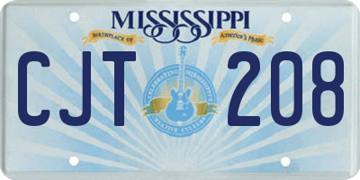 MS license plate CJT208