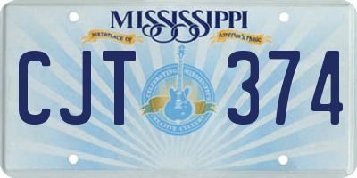 MS license plate CJT374