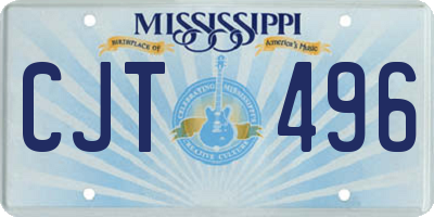 MS license plate CJT496