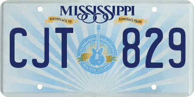 MS license plate CJT829