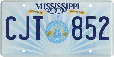MS license plate CJT852