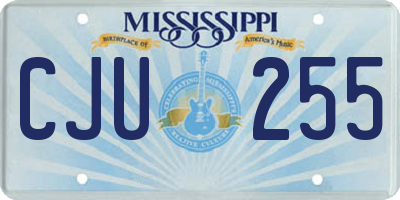 MS license plate CJU255